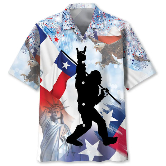 Bigfoot Texas USA Hawaiian Shirt For Tropical Holiday And Outdoor Comfort