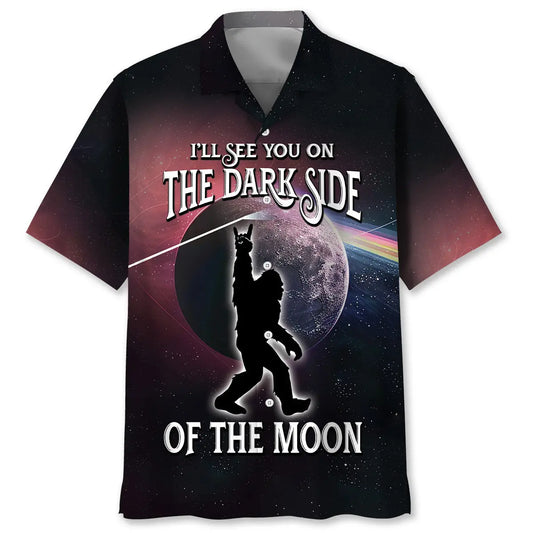 Bigfoot Moonlit Sky Hawaiian Shirt For Nature Fans, Resort Trips, And Comfortable Warm Weather Wear