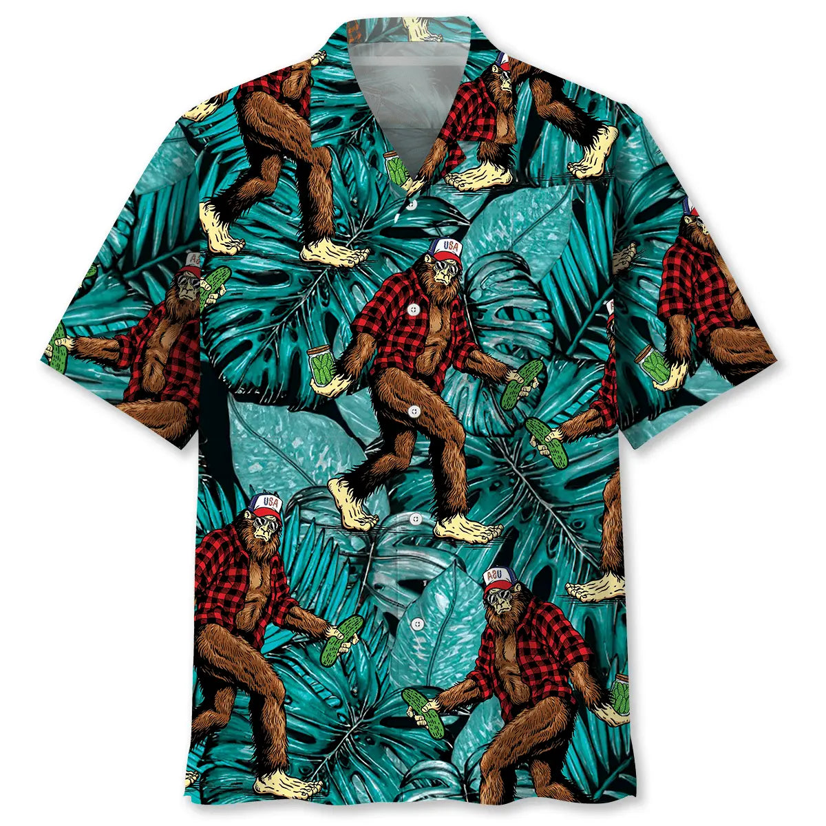 Bigfoot Pickle Hawaiian Shirt For Resort Trips, Coastal Parties, And Warm Weather Style