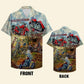 Island Summer Biker Aloha Work Ride Hawaiian Shirt For Tropical Holidays, Resort Trips, And Relaxed Coastal Style