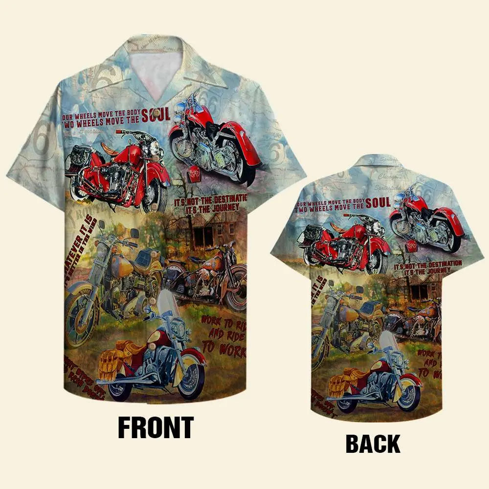 Island Summer Biker Aloha Work Ride Hawaiian Shirt For Tropical Holidays, Resort Trips, And Relaxed Coastal Style