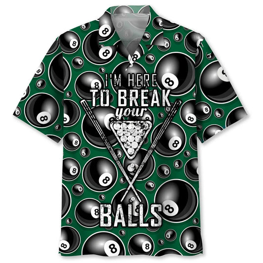 Billiard Break Hawaiian Shirt For Coastal Travel, Casual Events, And Comfortable Summer Wear