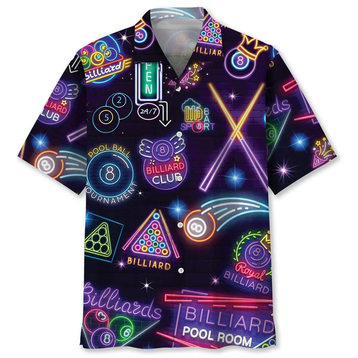 Neon Billiard Hawaiian Shirt For Beach Days, Weekend Events, And Thoughtful Gift Giving
