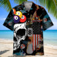 Billiard Skull Hawaiian Shirt For Summer Vacation, Beach Travel, And Casual Wear