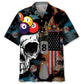 Billiard Skull Hawaiian Shirt For Summer Vacation, Beach Travel, And Casual Wear