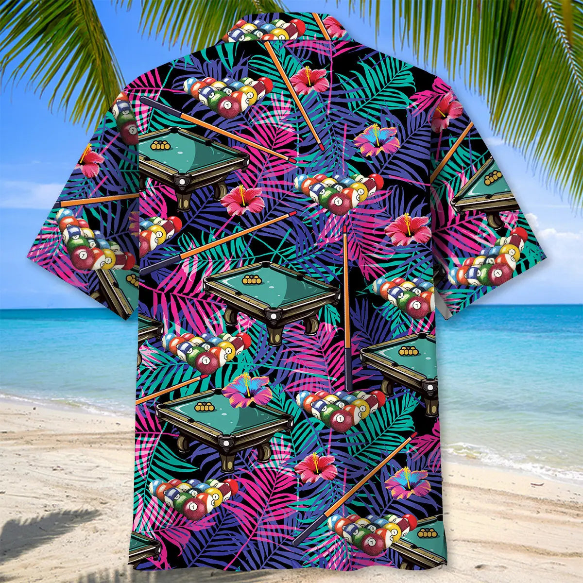 Tropical Billiard Purple Hawaiian Shirt For Beach Days, Weekend Events, And Thoughtful Gift Giving
