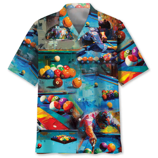 Vintage Creative Billiard Hawaiian Shirt For Beach Days, Weekend Events, And Thoughtful Gift Giving