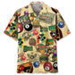 Vintage Billiard Hawaiian Shirt For Sports Fans, Summer Outings, And Relaxed Vacation Wear
