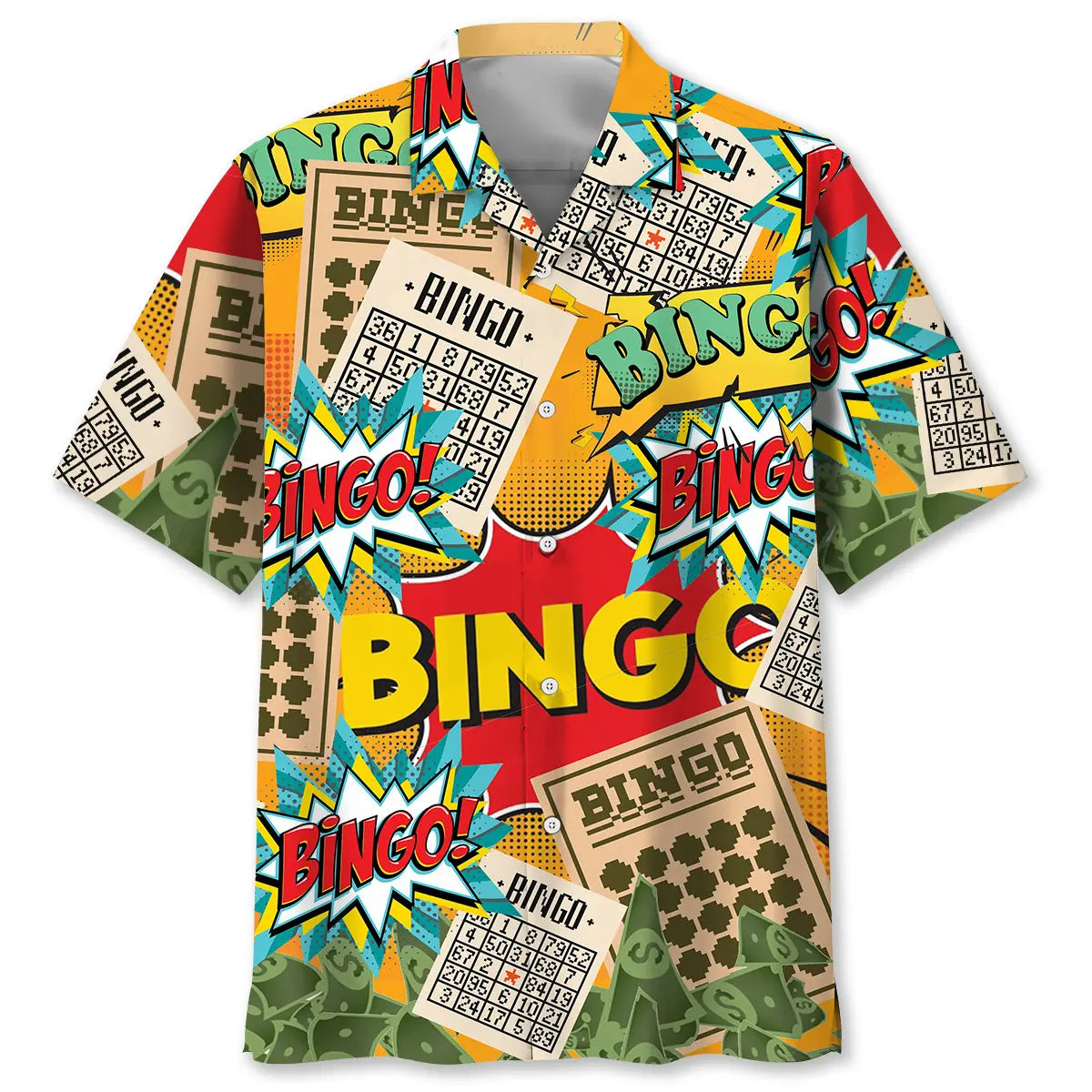 Bingo Lucky Money Hawaiian Shirt For Summer Vacation, Beach Travel, And Casual Wear