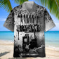 Black White Guitarist Hawaiian Shirt For Beach Days, Summer Outings, And Thoughtful Gift Giving