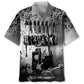 Black White Guitarist Hawaiian Shirt For Beach Days, Summer Outings, And Thoughtful Gift Giving