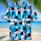 Black Cat Blue Hawaiian Shirt For Nature Fans, Resort Trips, And Comfortable Warm Weather Wear