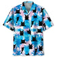 Black Cat Blue Hawaiian Shirt For Nature Fans, Resort Trips, And Comfortable Warm Weather Wear