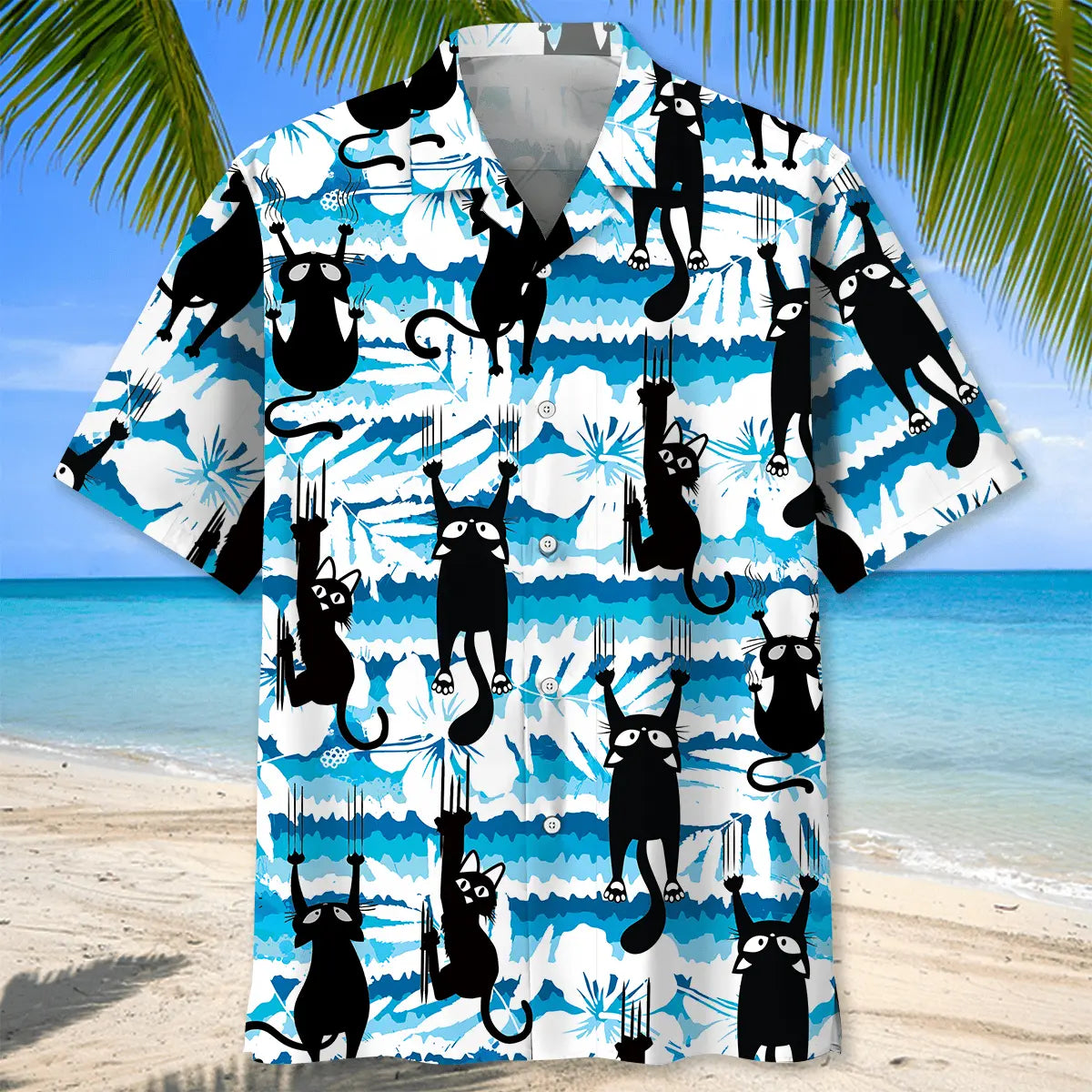 Funny Black Cat Hawaiian Shirt For Island Vacations, Resort Wear, And Relaxed Seasonal Style