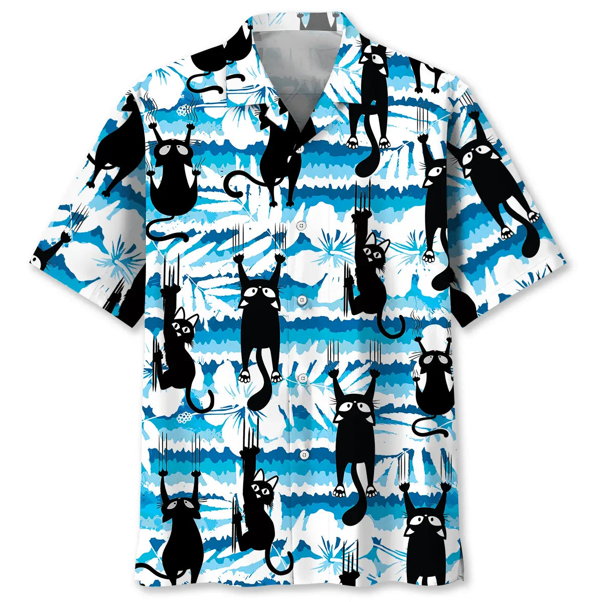 Funny Black Cat Hawaiian Shirt For Island Vacations, Resort Wear, And Relaxed Seasonal Style