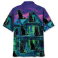 Black Cat Haunted House Hawaiian Shirt For Resort Trips, Coastal Parties, And Warm Weather Style