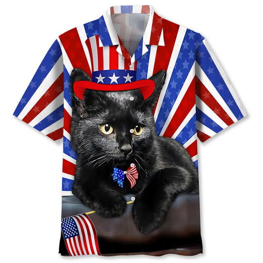 Black Cat Hawaiian Shirt For Island Vacations, Weekend Events, And Relaxed Everyday Outfits