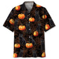 Halloween Black Cat Pumpkin Hawaiian Shirt For Costume Parties, Summer Travel, And Distinctive Casual Wear