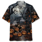 Halloween Black Cat Pumpkins Hawaiian Shirt For Costume Parties, Summer Travel, And Distinctive Casual Wear