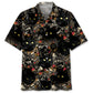 Black Cat Skeleton Hawaiian Shirt For Animal Lovers, Beach Travel, And Casual Summer Style