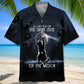 Black Cat Moonlit Sky Hawaiian Shirt For Nature Fans, Resort Trips, And Comfortable Warm Weather Wear