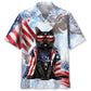 American Black Cat Hawaiian Shirt For Beach Days, Summer Outings, And Thoughtful Gift Giving