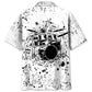 Black Drum White Hawaiian Shirt For Beach Days, Summer Outings, And Thoughtful Gift Giving