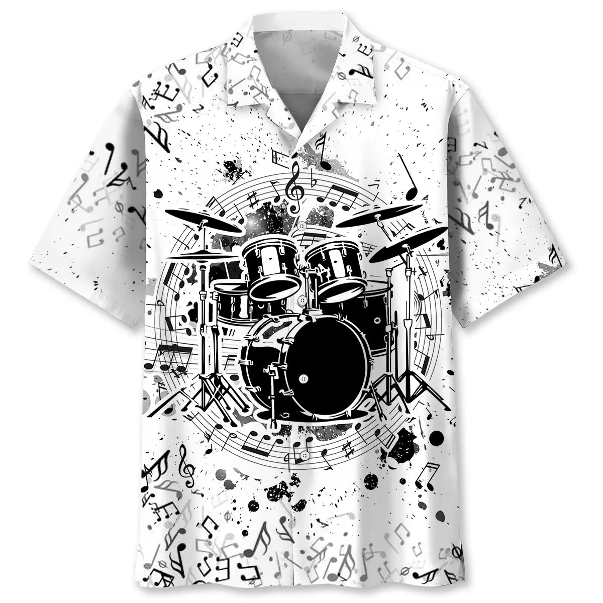 Black Drum White Hawaiian Shirt For Beach Days, Summer Outings, And Thoughtful Gift Giving