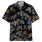 Tropical Black Dirt Bike Racing Hawaiian Shirt For Racing Fans, Summer Outings, And Relaxed Vacation Wear