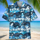 Blue Chinese Dragon Hawaiian Shirt For Coastal Travel, Casual Events, And Comfortable Summer Wear