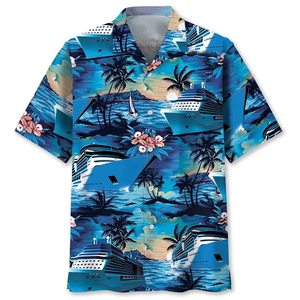 Blue Cruise Hawaiian Shirt For Family Vacation And Resort Wear