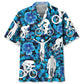 Blue Light Cycling Hawaiian Shirt For Outdoor Adventures, Coastal Travel, And Comfortable Casual Style
