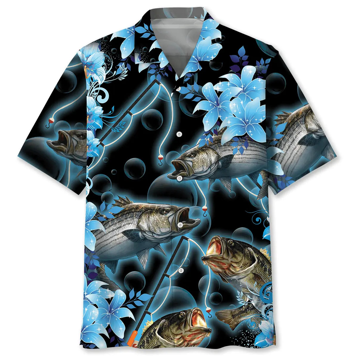 Blue Light Fishing Hawaiian Shirt For Beach Days, Weekend Events, And Thoughtful Gift Giving