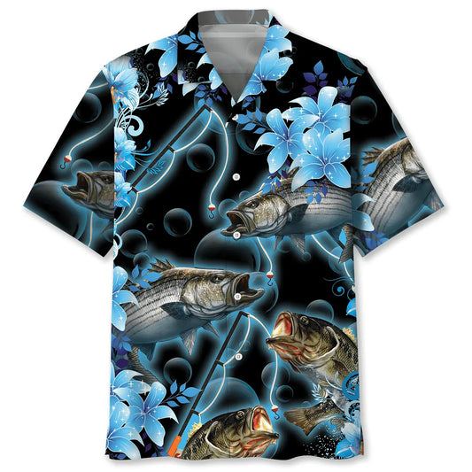 Blue Light Fishing Hawaiian Shirt For Beach Days, Weekend Events, And Thoughtful Gift Giving