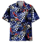 Blue Racing Dirt Bike Hawaiian Shirt For Island Getaway, Casual Weekend, And Resort Wear