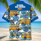 Blue School Bus Driver Hawaiian Shirt For Summer Road Trip, Coastal Festival, And Vacation Outfit