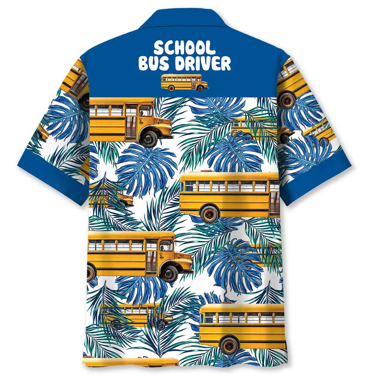 Blue School Bus Driver Hawaiian Shirt For Family Vacation, Summer Gathering, And Coastal Style