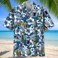 Blue Cocktail Bartender Hawaiian Shirt For Island Getaways, Outdoor Gatherings, And Comfortable Summer Wear