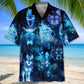 Blue Wolf Hawaiian Shirt For Resort Trips, Coastal Parties, And Warm Weather Style