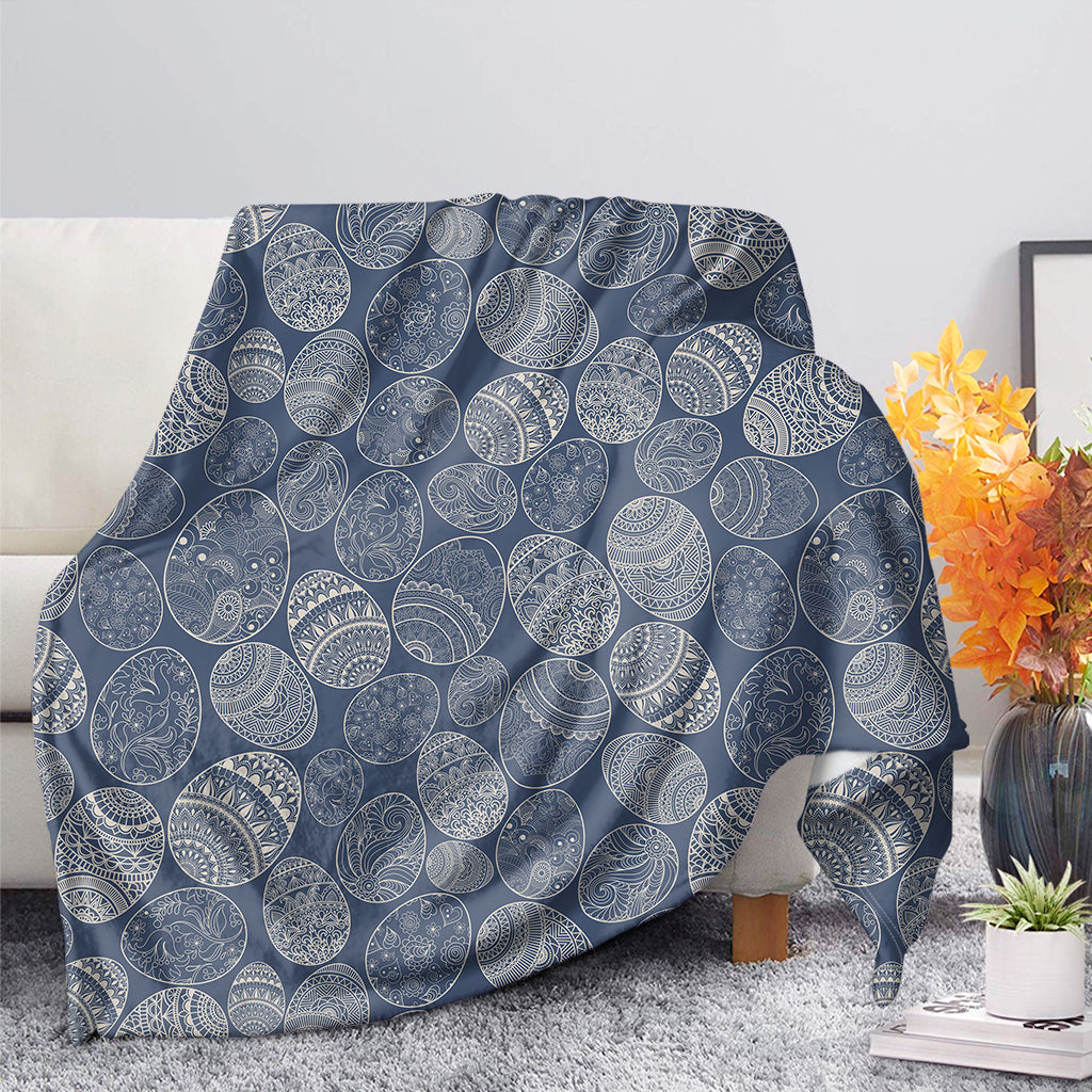 Colorful Easter Egg Pattern Flannel Blanket For Cozy Bedroom Sofa Decor
