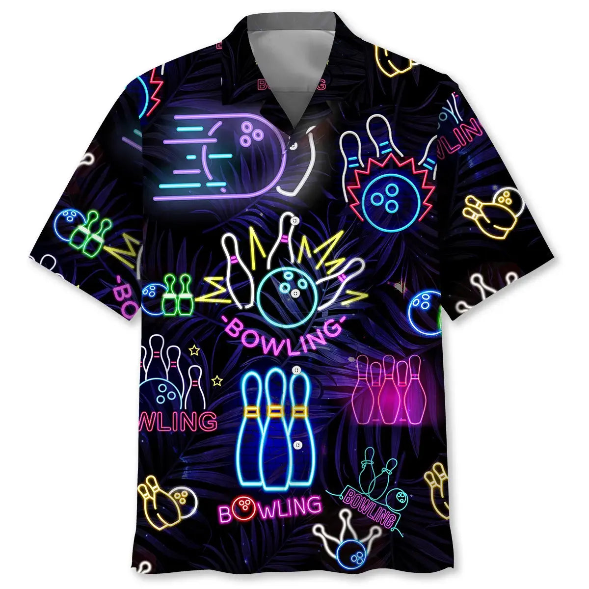 Neon Bowling Hawaiian Shirt For Resort Trips, Coastal Parties, And Warm Weather Style