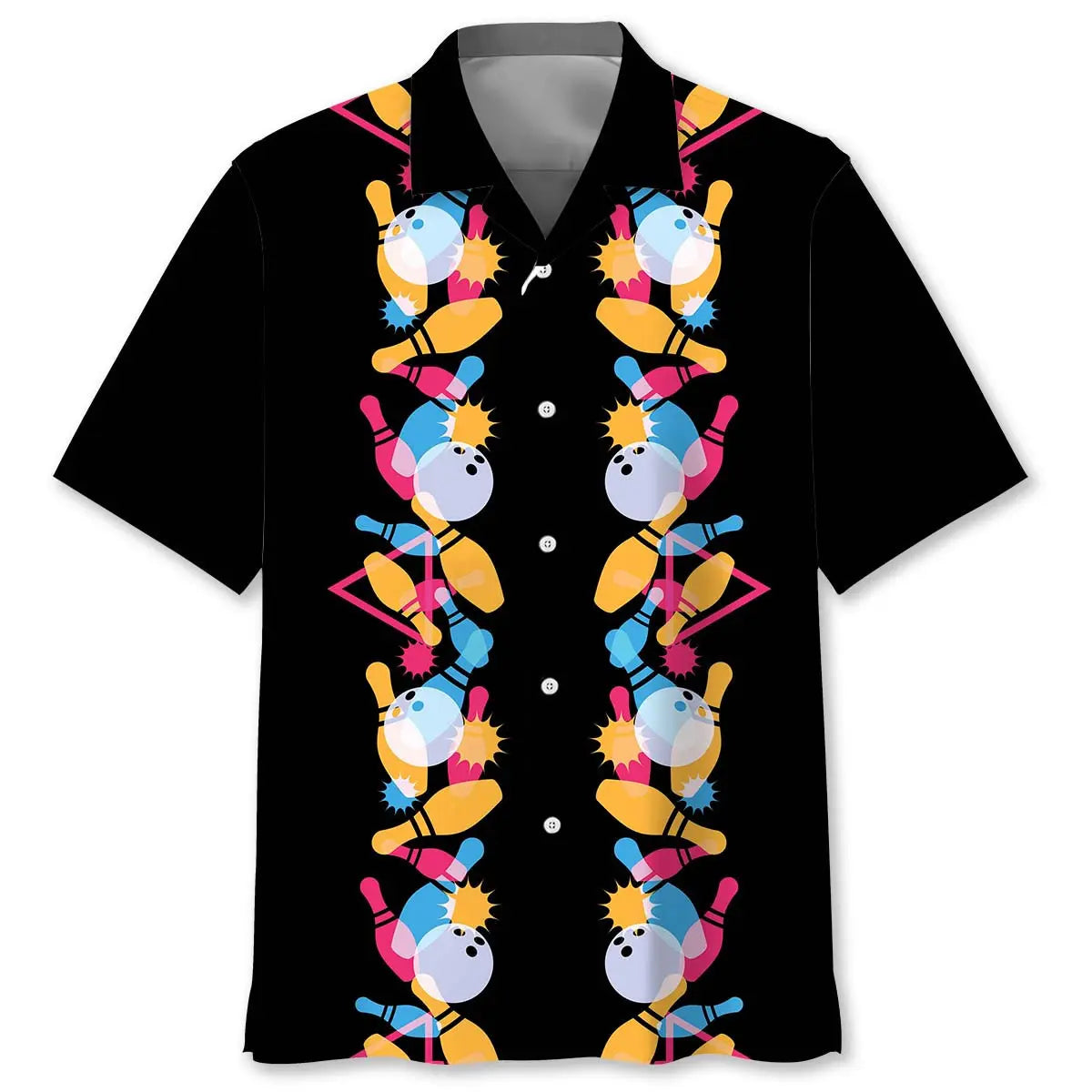 Retro Bowling 80s Hawaiian Shirt For Outdoor Adventures, Coastal Travel, And Comfortable Casual Style