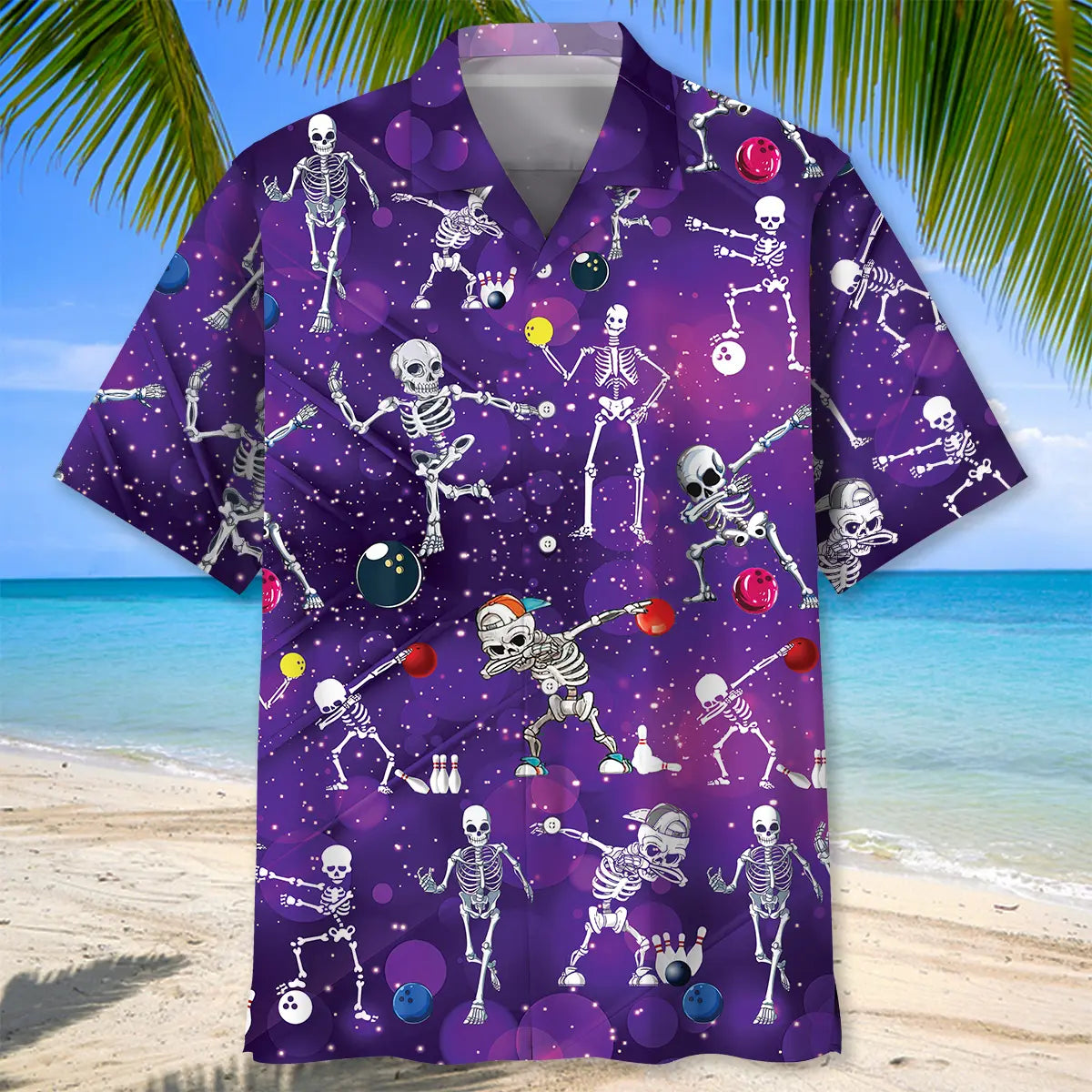 Bowling Skeleton Hawaiian Shirt For Beach Days, Summer Outings, And Thoughtful Gift Giving