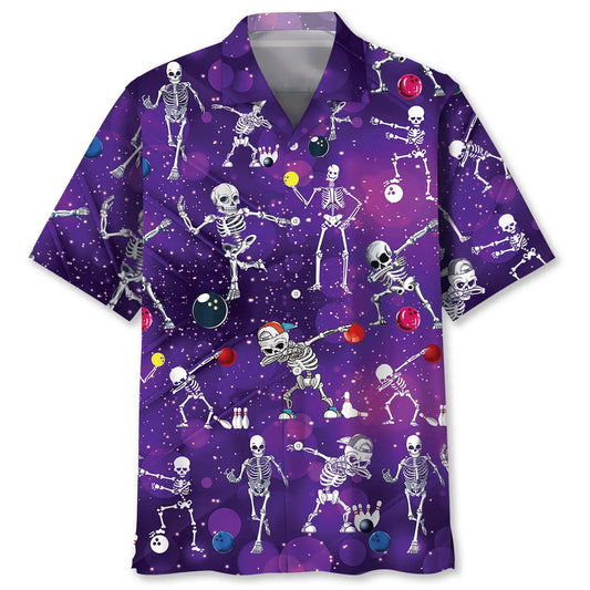 Bowling Skeleton Hawaiian Shirt For Beach Days, Summer Outings, And Thoughtful Gift Giving