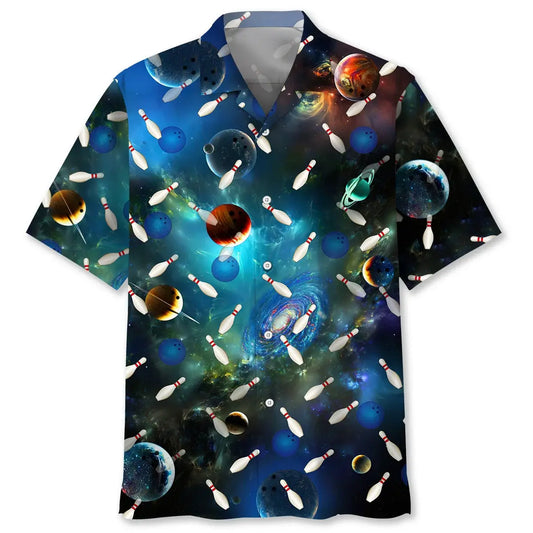 Bowling Space Hawaiian Shirt For Beach Days, Summer Outings, And Thoughtful Gift Giving