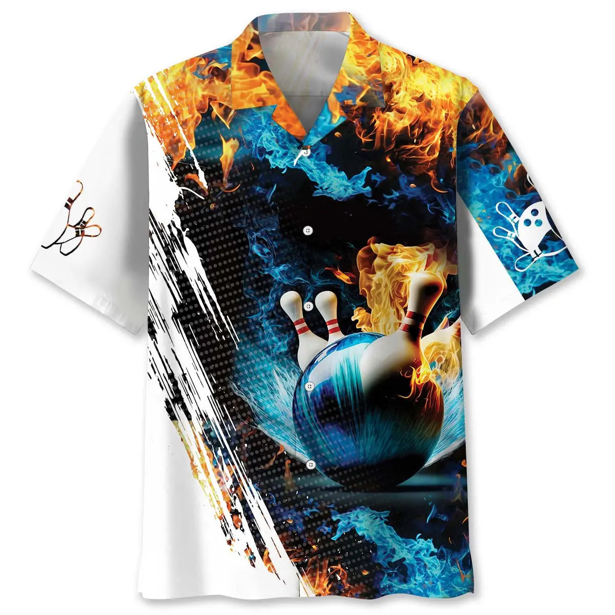 Bowling Water Fire Hawaiian Shirt For Outdoor Adventures, Coastal Travel, And Comfortable Casual Style