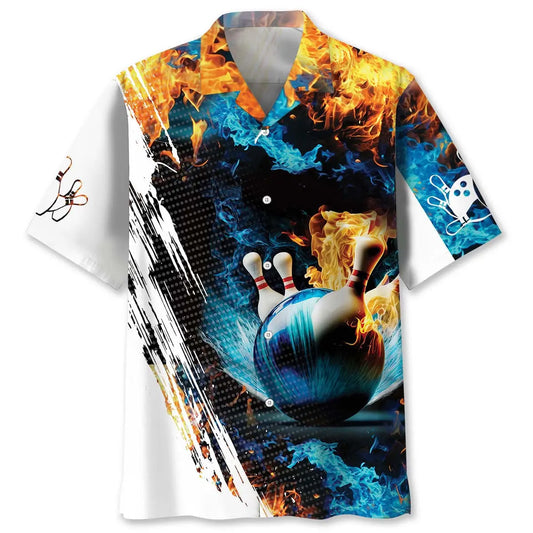 Bowling Water Fire Hawaiian Shirt For Outdoor Adventures, Coastal Travel, And Comfortable Casual Style