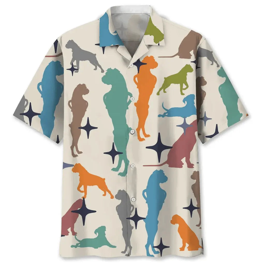 Colorful Boxer Hawaiian Shirt For Island Vacations, Resort Wear, And Relaxed Seasonal Style