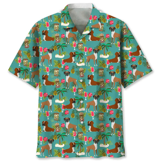 Boxer Beach Hawaiian Shirt For Coastal Travel, Casual Events, And Comfortable Summer Wear