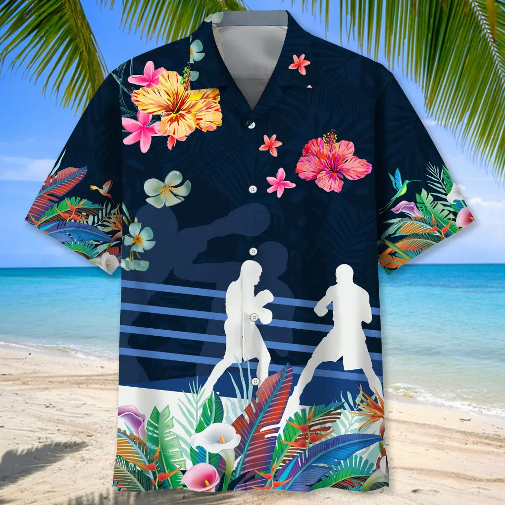 Tropical Boxing Hawaiian Shirt For Beach Days, Coastal Adventures, And Thoughtful Gift Giving